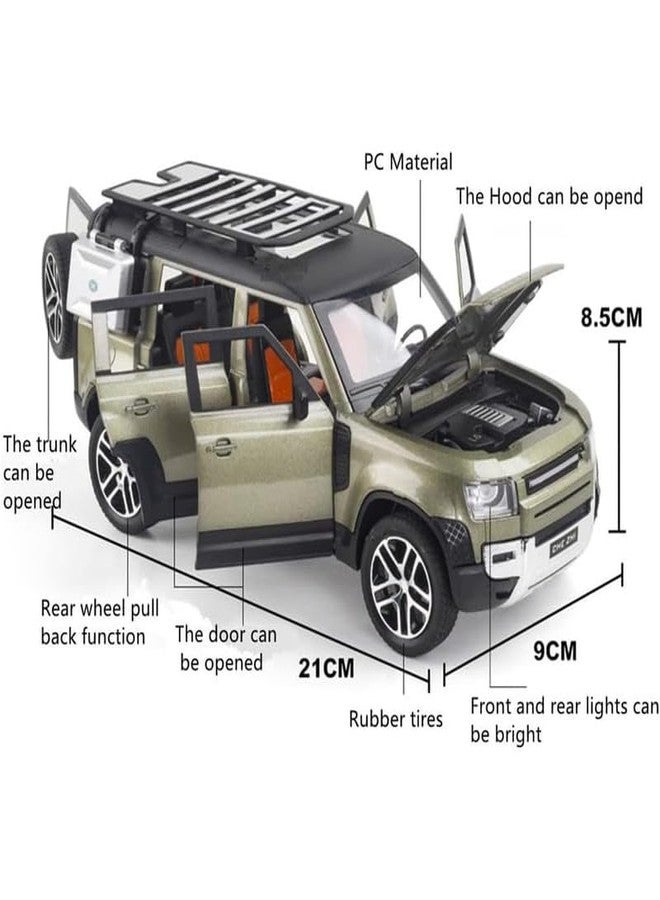 Arthasya Diecast Metal Car Model 1:24 Defender Zinc Alloy Pull Back Car Openable Doors with Sound and Light Toy Car for Kids Boys (Multicolor) - Image 2